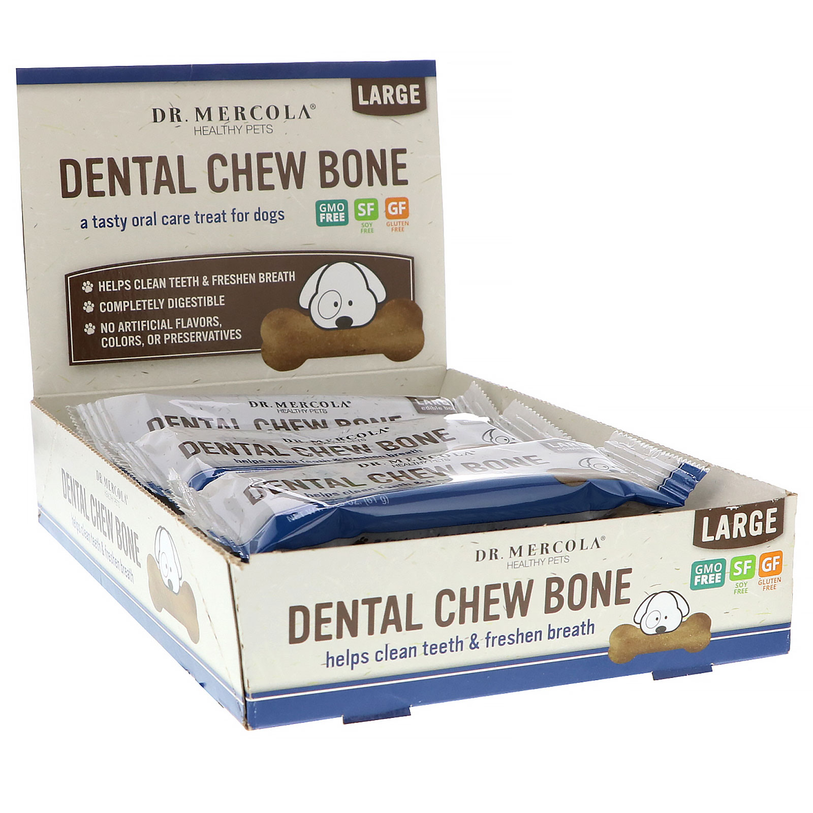 Comprar Dr. Mercola, Dental Chew Bone, Large, For Dogs, 12 Bones, 2.15 oz (61 g) Each