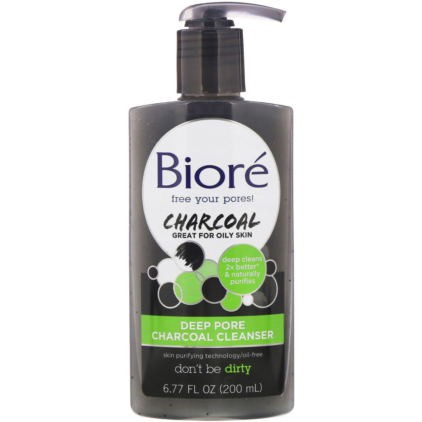 Comprar Biore, Limpador de poros de ação profunda com carvão vegetal, 6,77 fl oz (200 ml)