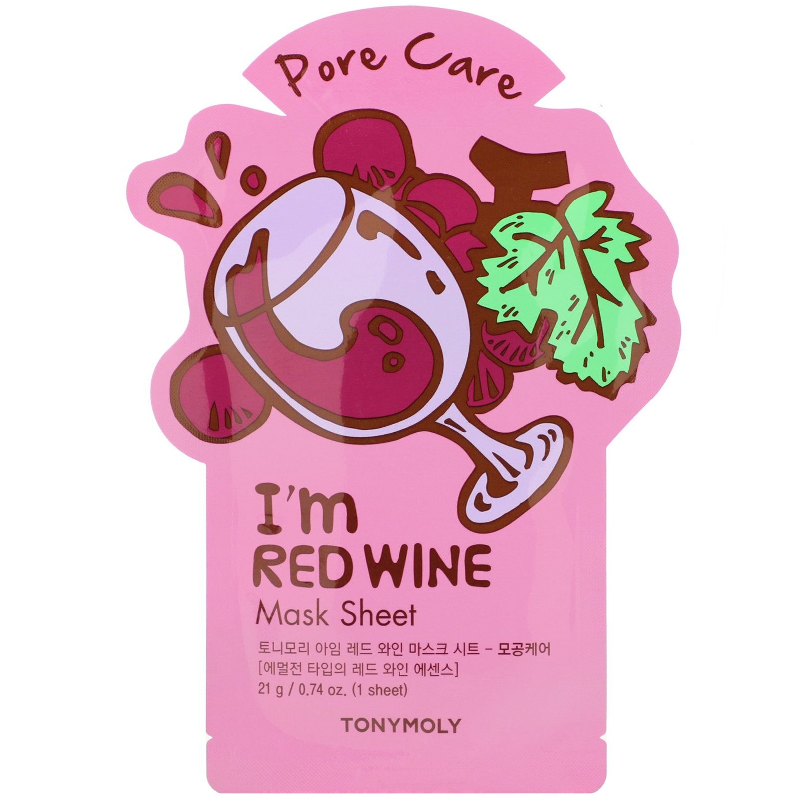 Comprar Tony Moly, I'm Red Wine, Pore Care Mask Sheet, 1 Sheet, 0.74 oz (21 g)