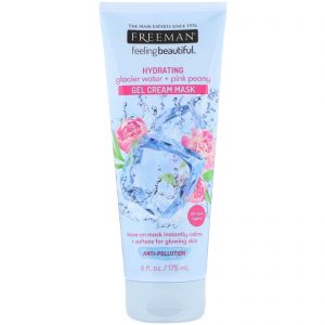 Comprar Freeman Beauty, Sentindo-se bonita, Máscara de Creme de Gel Hidratante, Água Glaciar + Peônia Rosa, 6 fl oz (175 ml)
