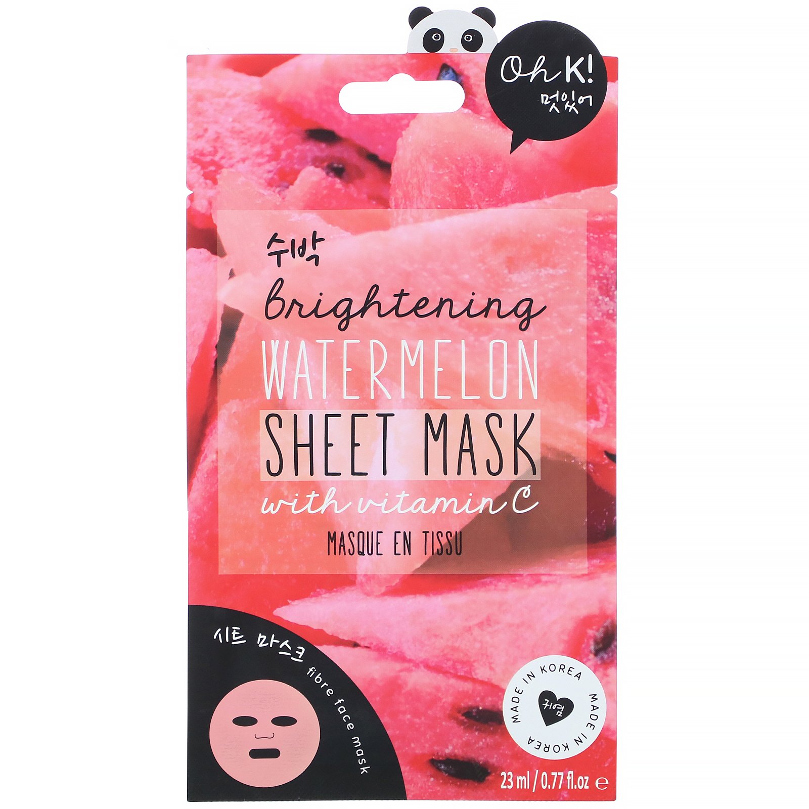 Comprar Oh K!, Brightening, Sheet Mask, Watermelon, 1 Sheet, 0.77 fl.oz (23 ml)
