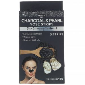 Comprar Azure Kosmetics, Carvão vegetal e pérola, Tiras para o nariz, 5 tiras