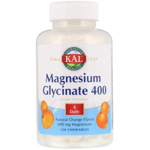 Comprar KAL, Magnesium Glycinate 400, Natural Orange Flavor, 120 Chewables