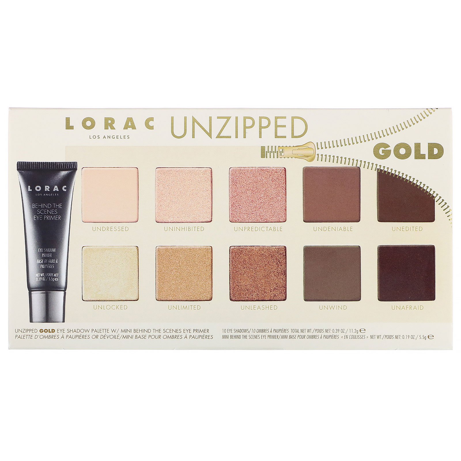 Comprar Lorac, Paleta de sombra Unzipped Gold Eye com mini primer para olhos Behind The Scenes, 16,7 g - Imagem 3