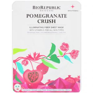 Comprar BioRepublic Skincare, Pomegranate Crush, Illuminating Fiber Sheet Mask, 1 Sheet, 0.63 oz (18 ml)