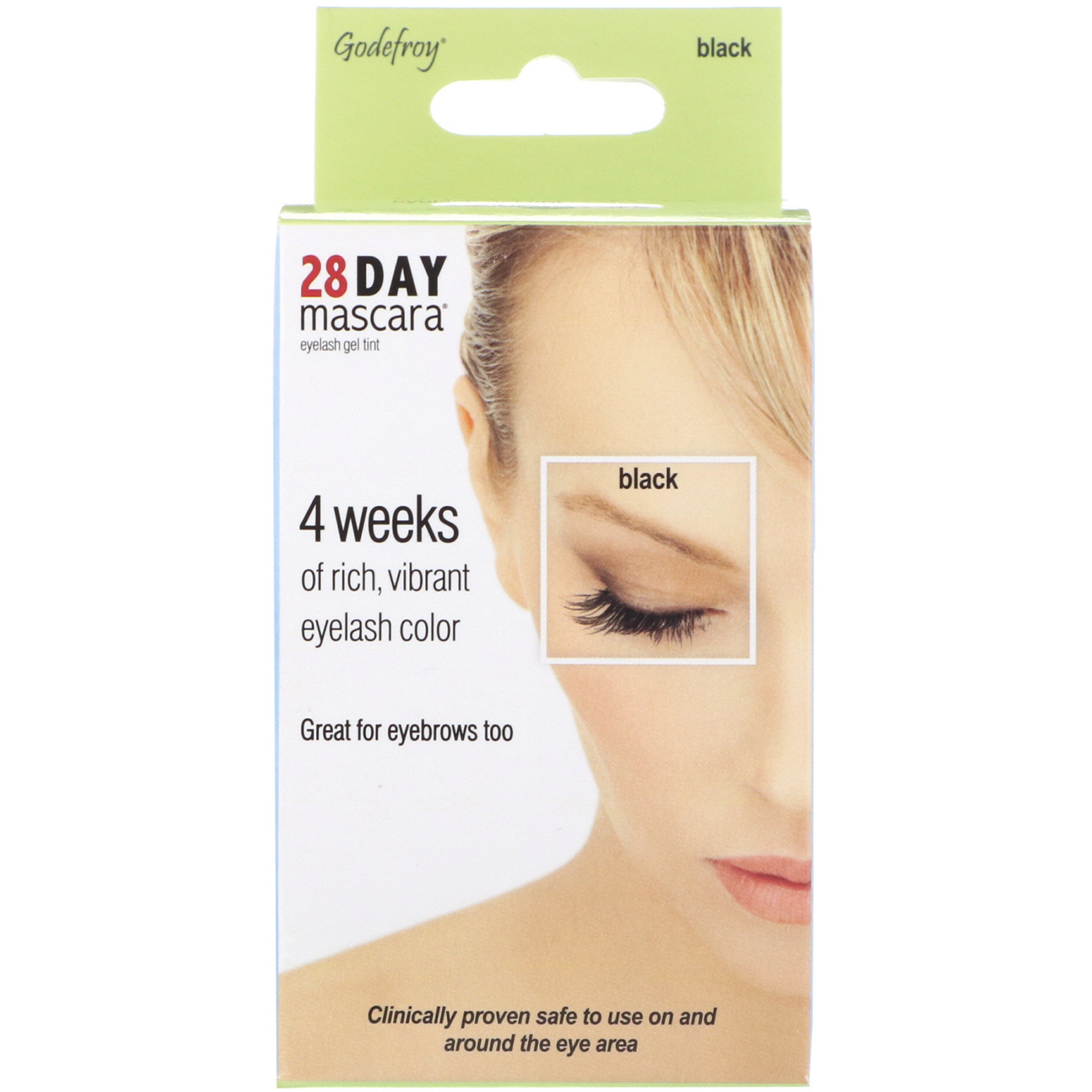 Comprar Godefroy, 28 Day Mascara, Kit Gel de Tonalidade para Cílios, Preto, 25 Kits de Aplicação