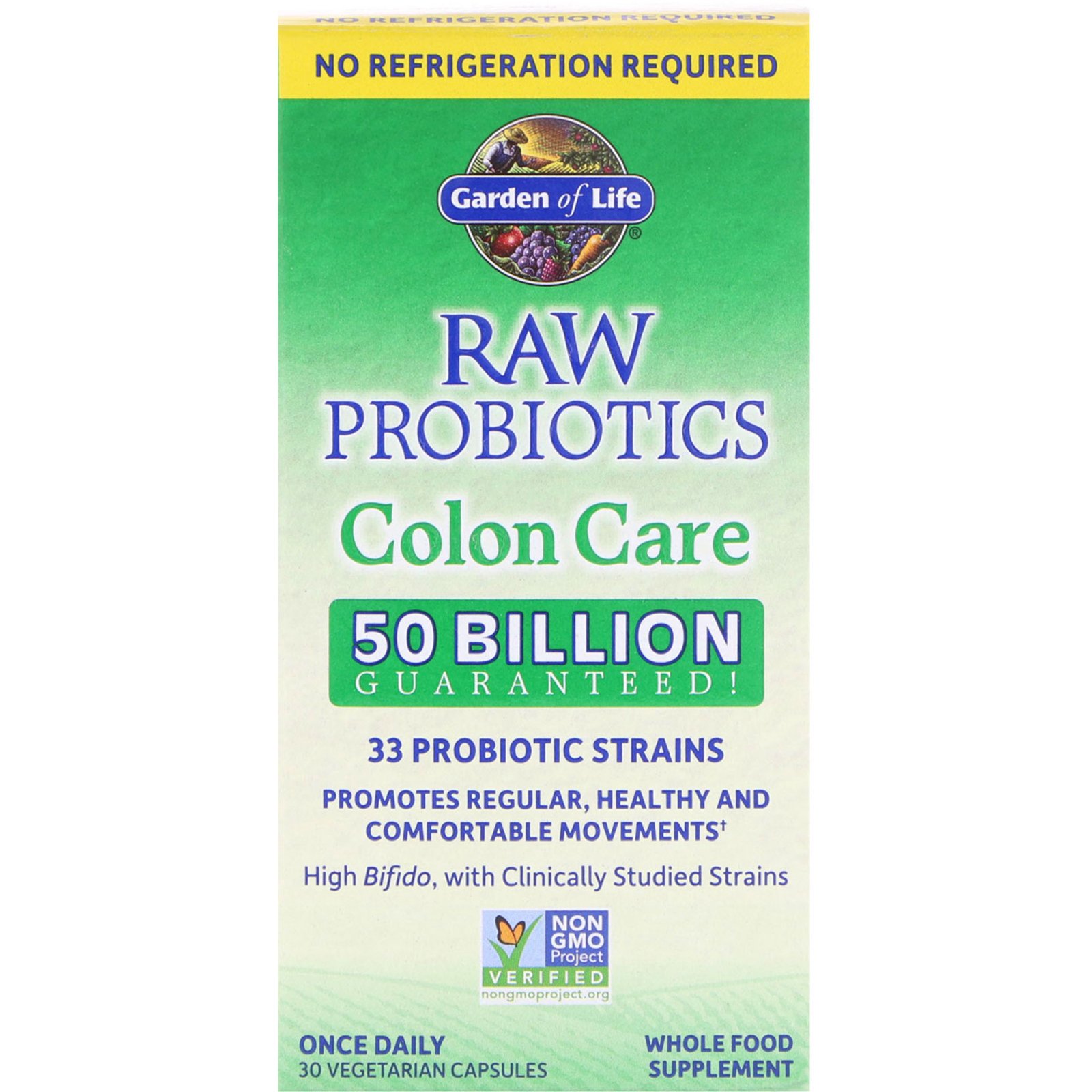 Comprar Garden of Life, Raw Probiotics, Colon Care, 30 Cápsulas Vegetais