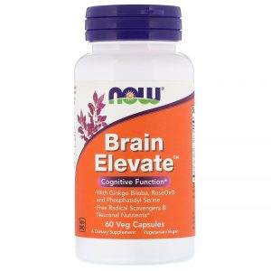Comprar Now Foods, Brain Elevate, 60 Cápsulas Vegetais