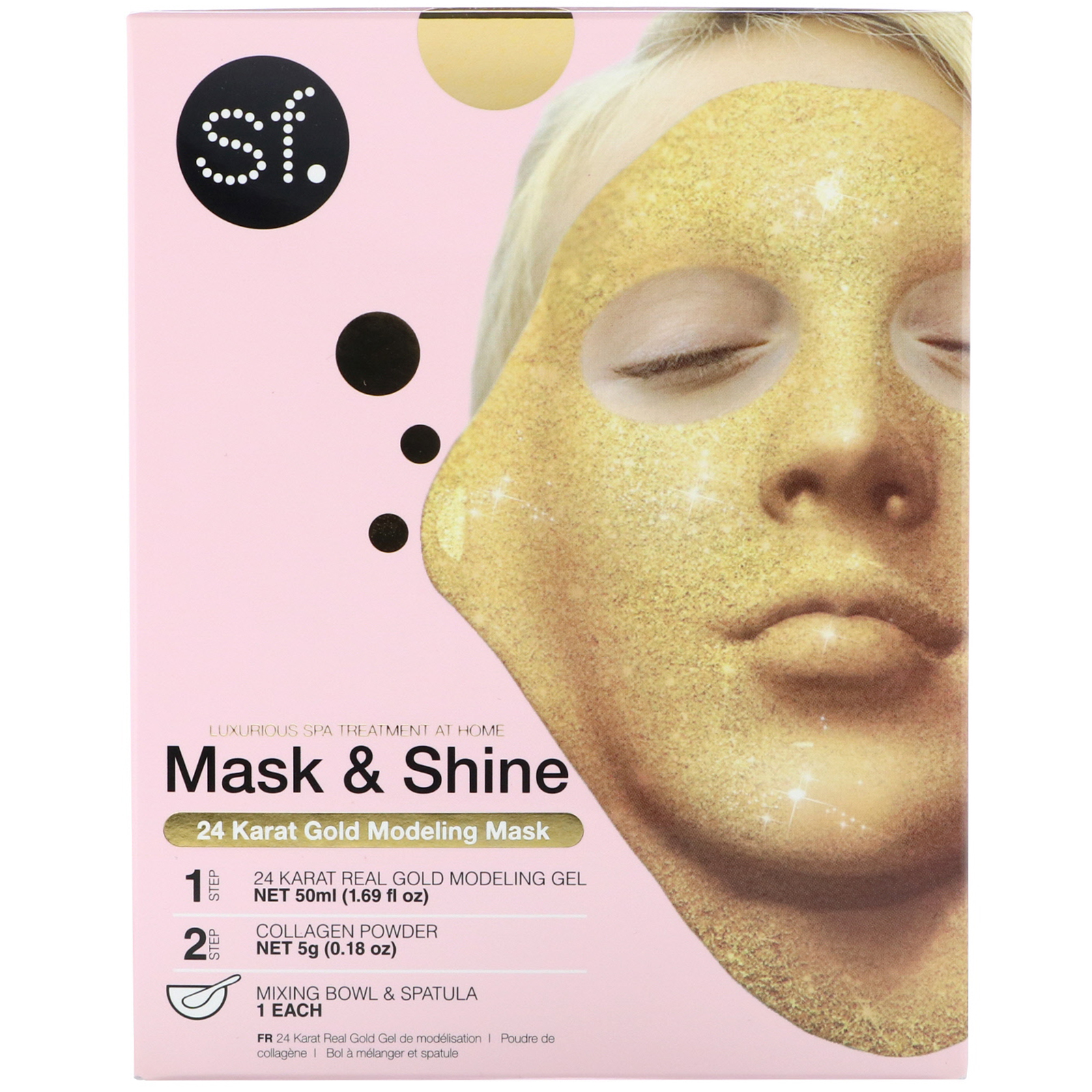 Comprar SFGlow, Mask & Shine, 24 Karat Gold Modeling Mask, 4 Piece Kit