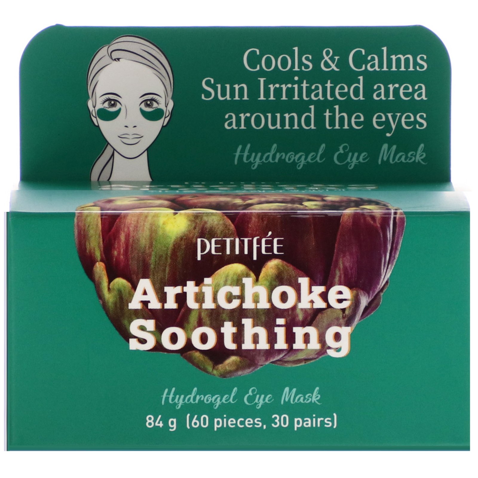 Comprar Petitfee, Artichoke Soothing, Hydrogel Eye Mask, 30 Pairs (84 g) - Imagem 2
