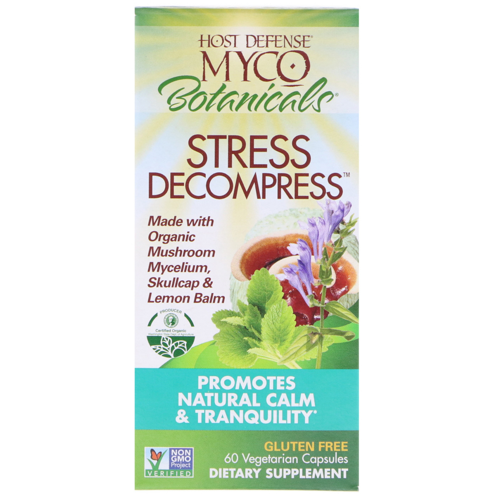 Comprar Fungi Perfecti, MycoBotanicals, Redução de Estresse, 60 Cápsulas Vegetarianas