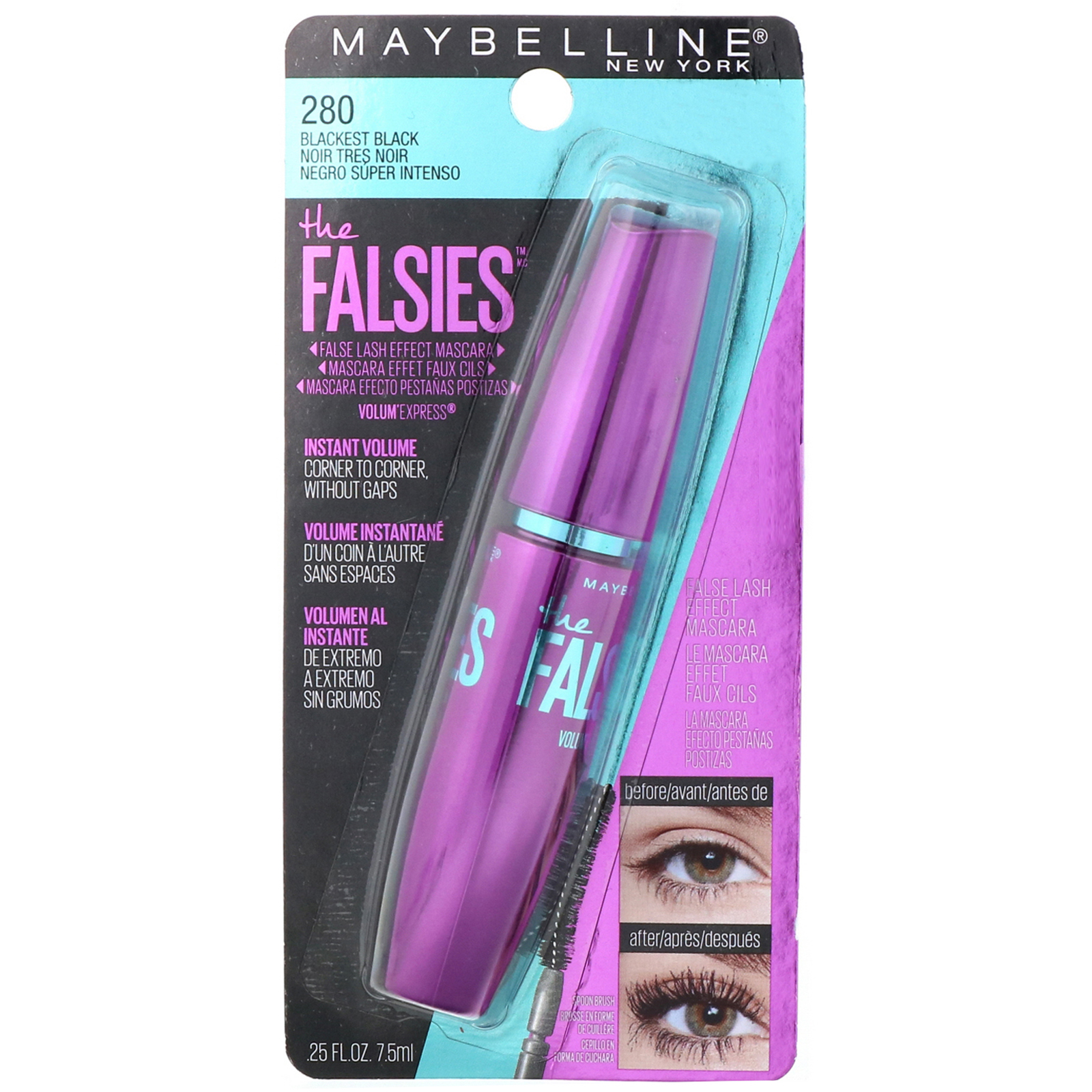 Comprar Maybelline, Máscara Volum’ Express, The Falsies, Blackest Black, 7,5 ml - Imagem 2