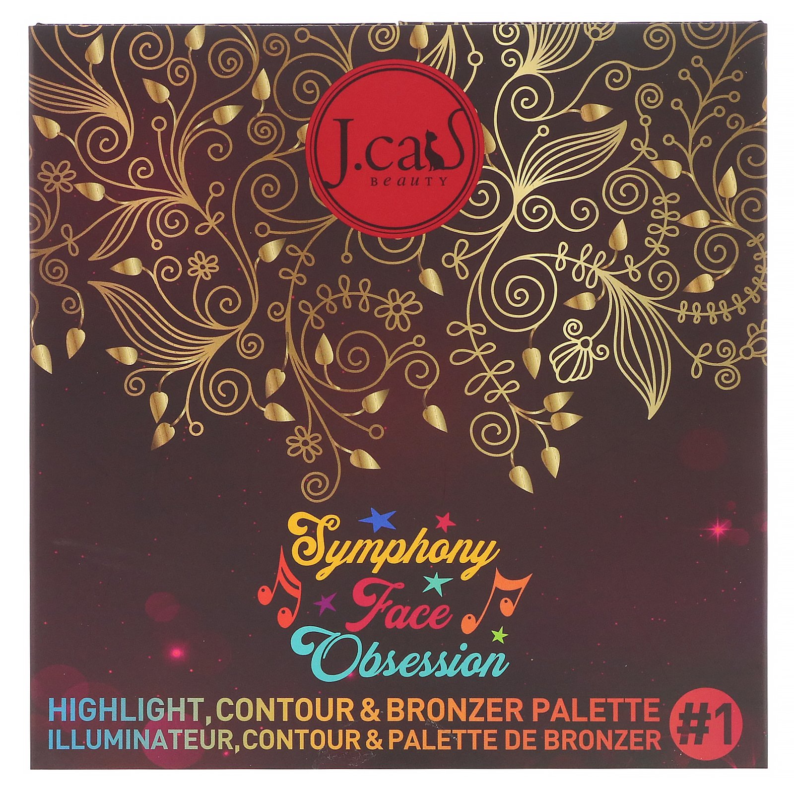 Comprar J.Cat Beauty, Symphony Face Obsession, Paleta de iluminador, contorno e bronzer, SFO101 #1 Clara/Média, 27,5 g - Imagem 2