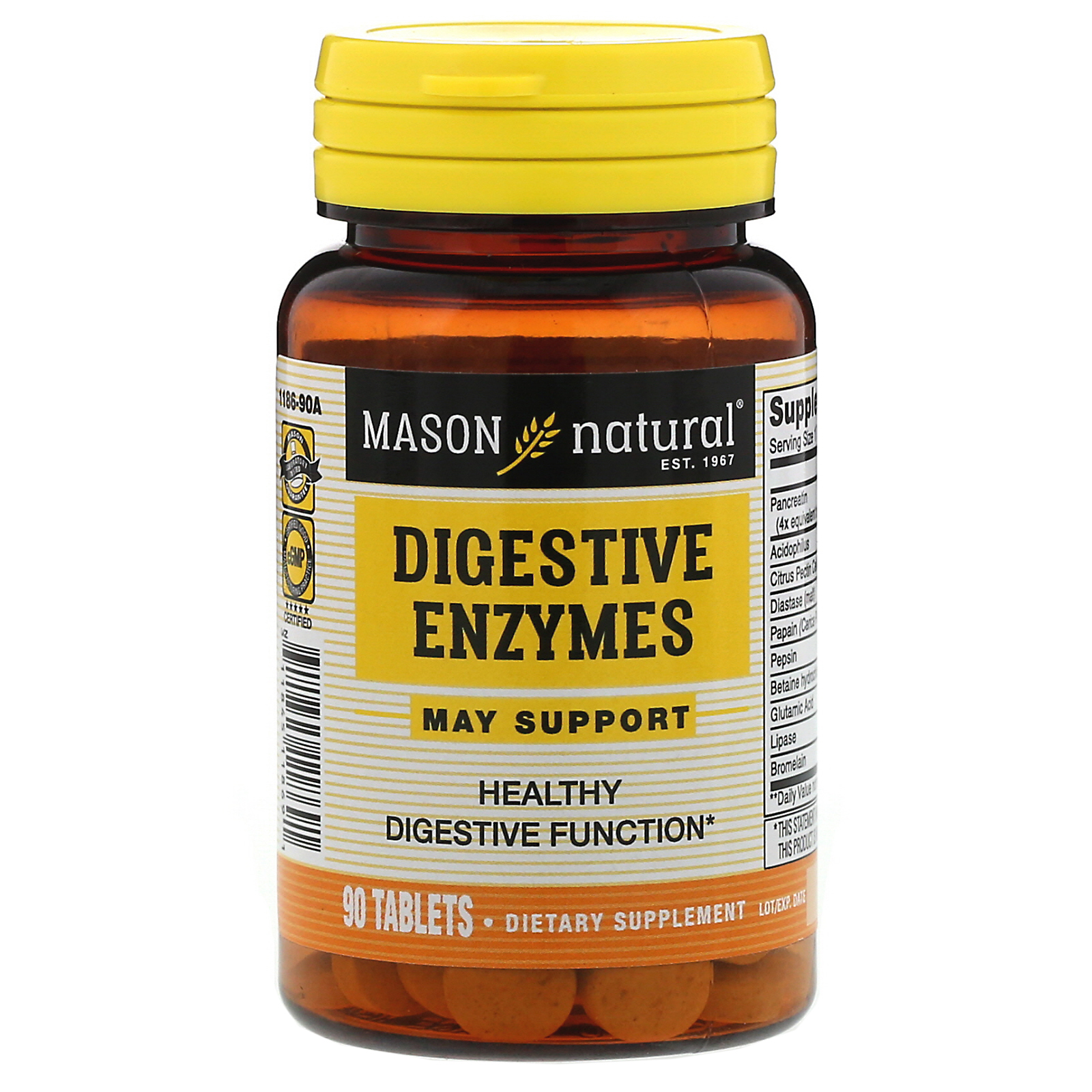 Comprar Mason Natural, Enzimas Digestivas, 90 Comprimidos