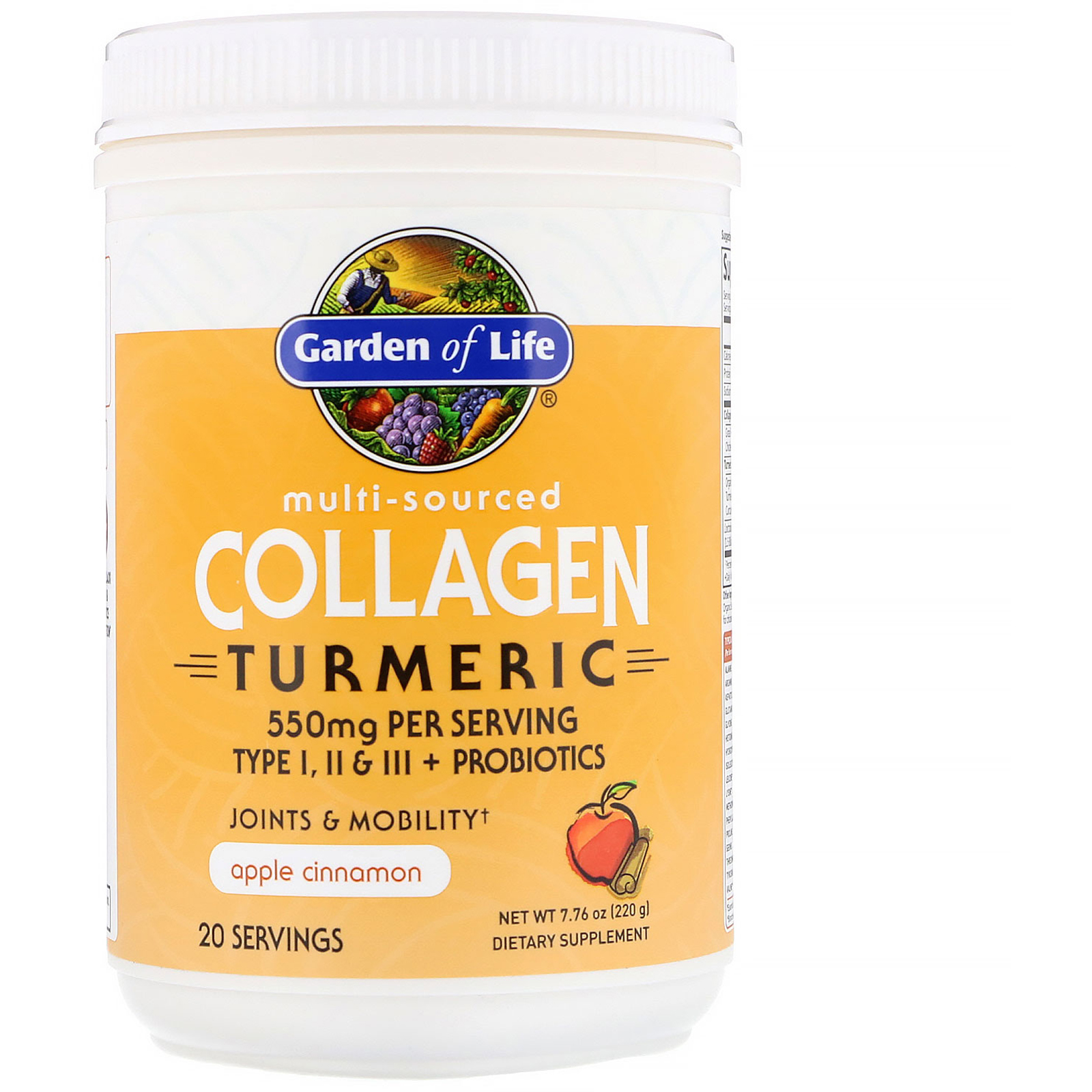 Comprar Garden of Life, Colágeno de Múltiplas Fontes Turmeric, Maçã com Canela, 7,76 oz (220 g)