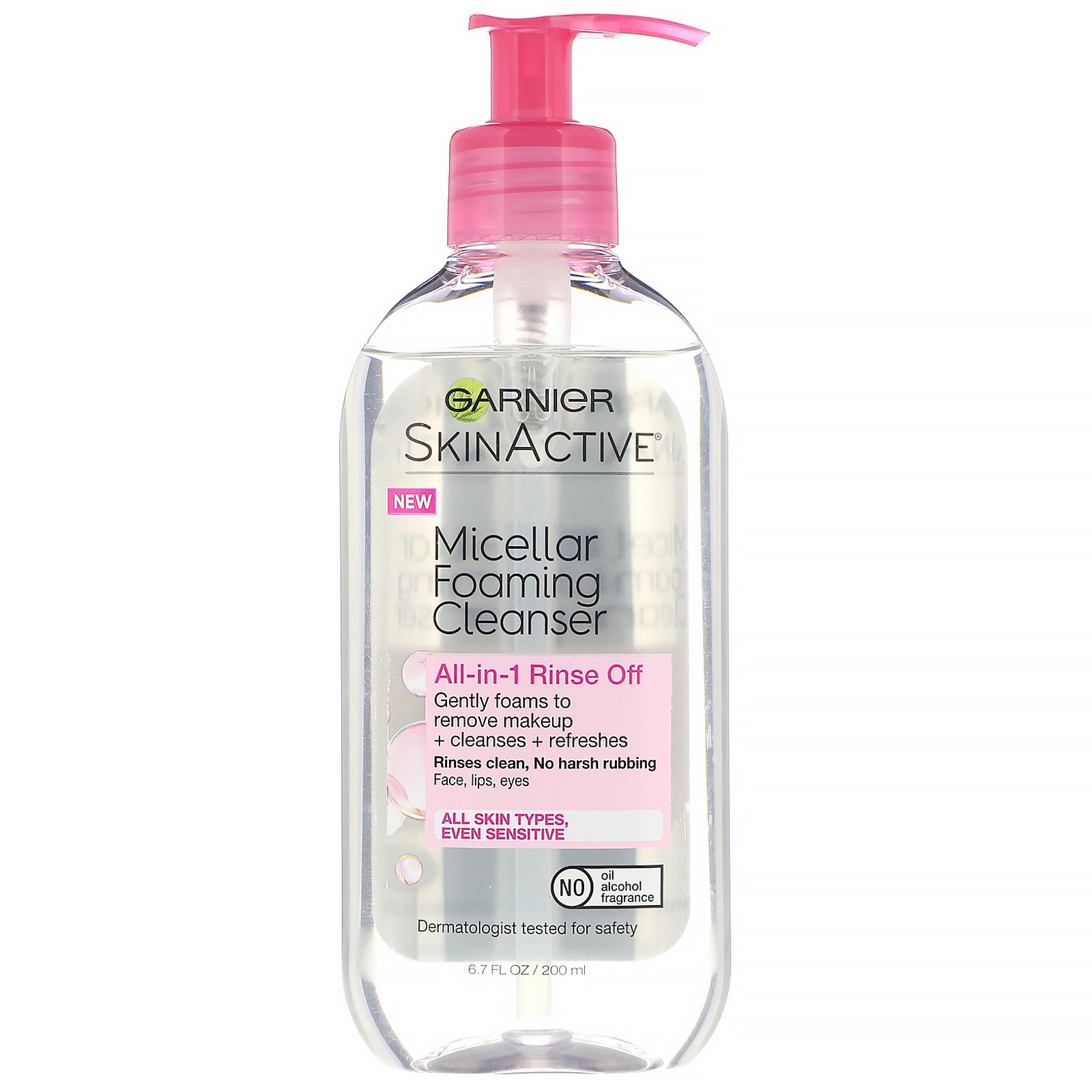 Comprar Garnier, SkinActive, Espuma de limpeza micelar, Removedor de maquiagem multifuncional, Todos os tipos de pele, 200 ml