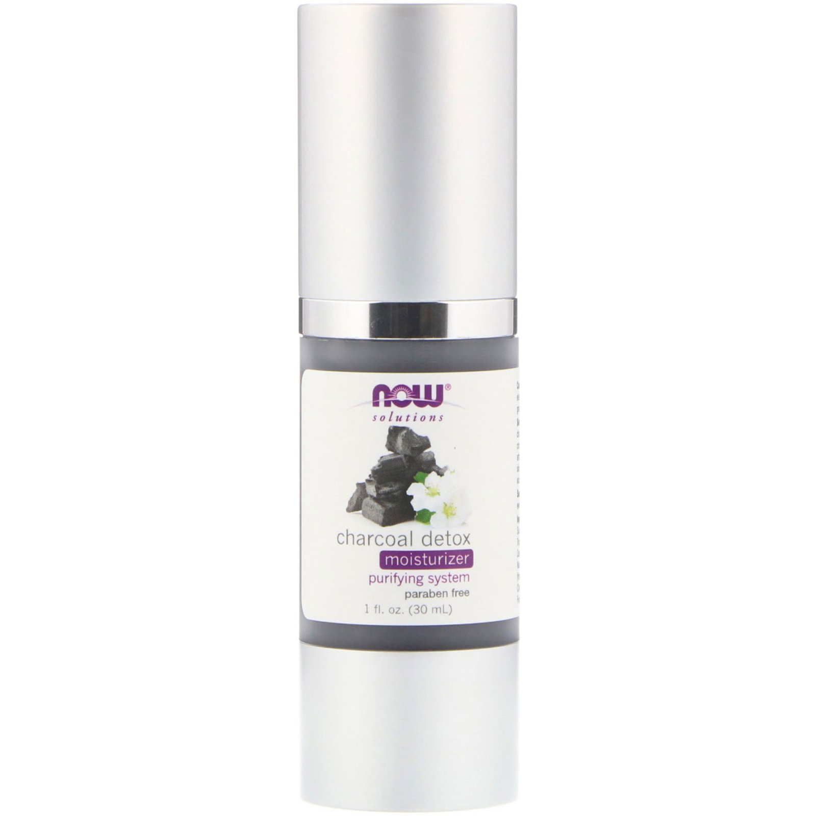 Comprar Now Foods, Soluções, Hidratante Detox de Carvão, 30 ml