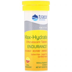 Comprar Trace Minerals Research, Max-Hydrate Endurance, Effervescent Tablets, Citrus, 1.59 oz (45 g)