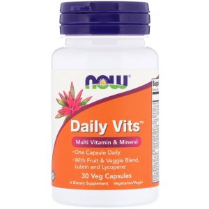 Comprar Now Foods, Daily Vits, Multivitamínico e Minerais, 30 Cápsulas Vegetais