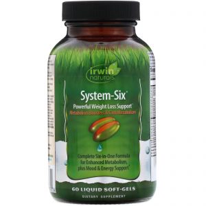 Comprar Irwin Naturals, System-Six, Ajuda Poderosa na Perda de Peso, 60 Cápsulas Gelatinosas Líquidas