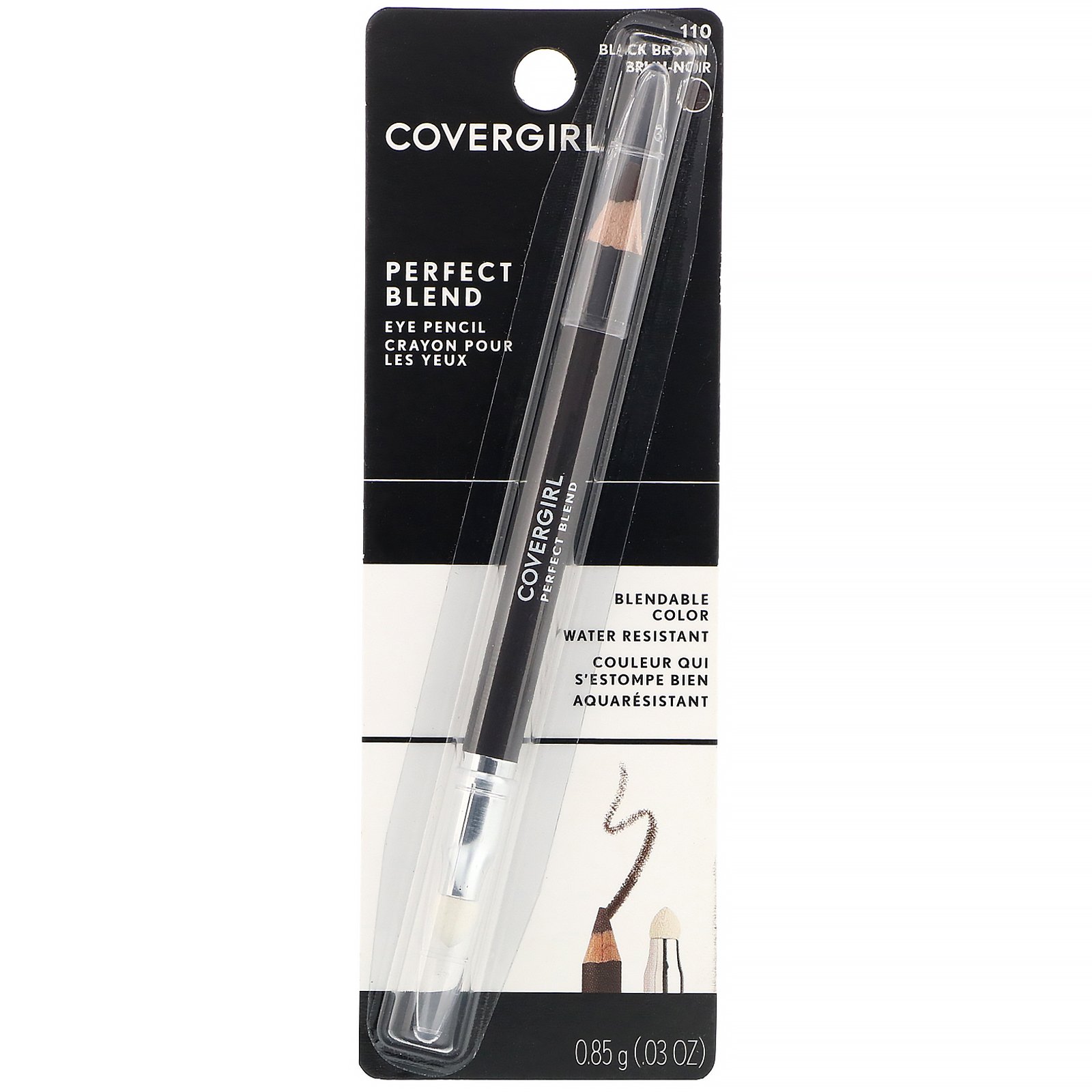 Comprar Covergirl, Perfect Blend, Lápis de olho, 110 Preto amarronzado, 0,85 g - Imagem 2