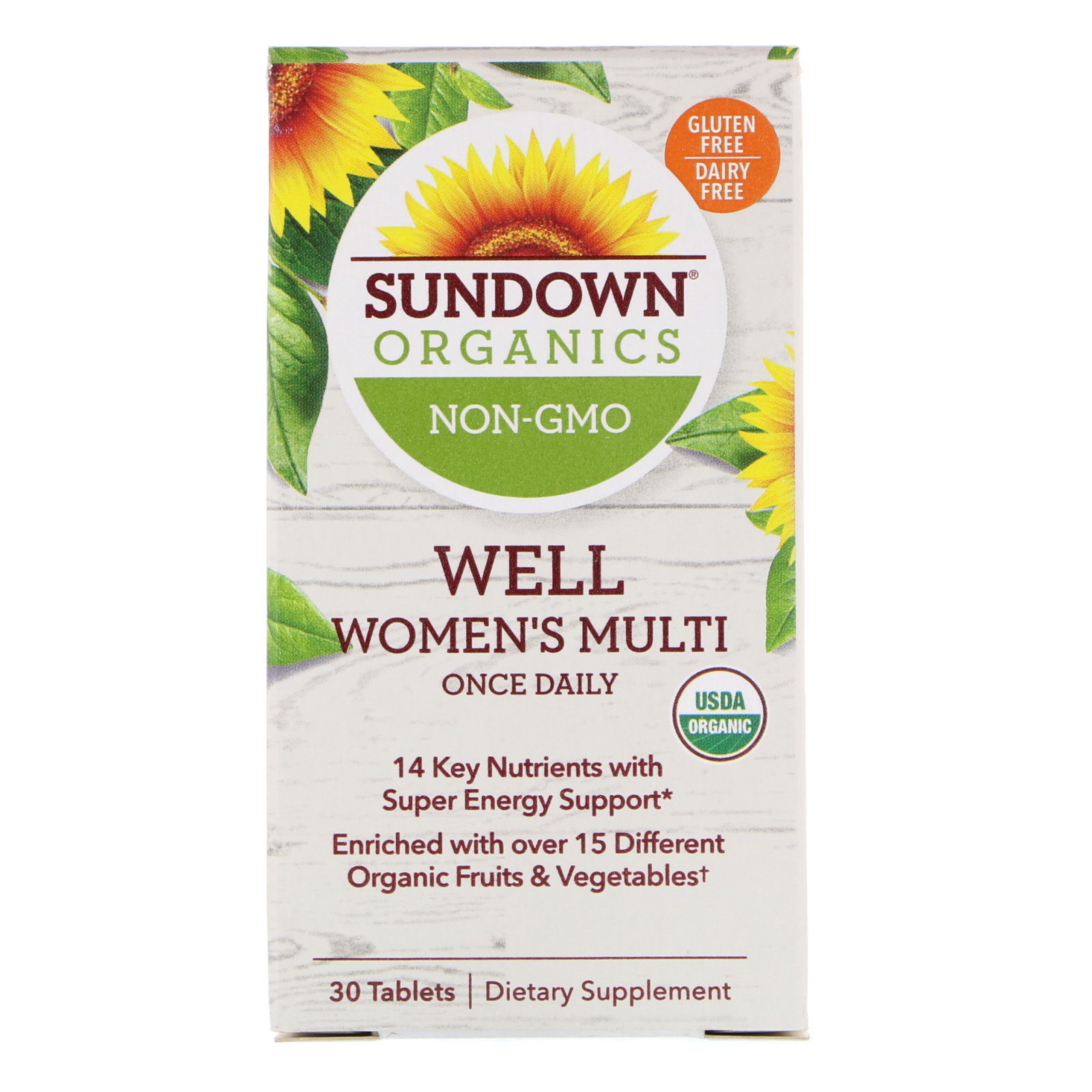Comprar Sundown Organics, Well Women's Multivitamin, Once Daily, 30 Tablets