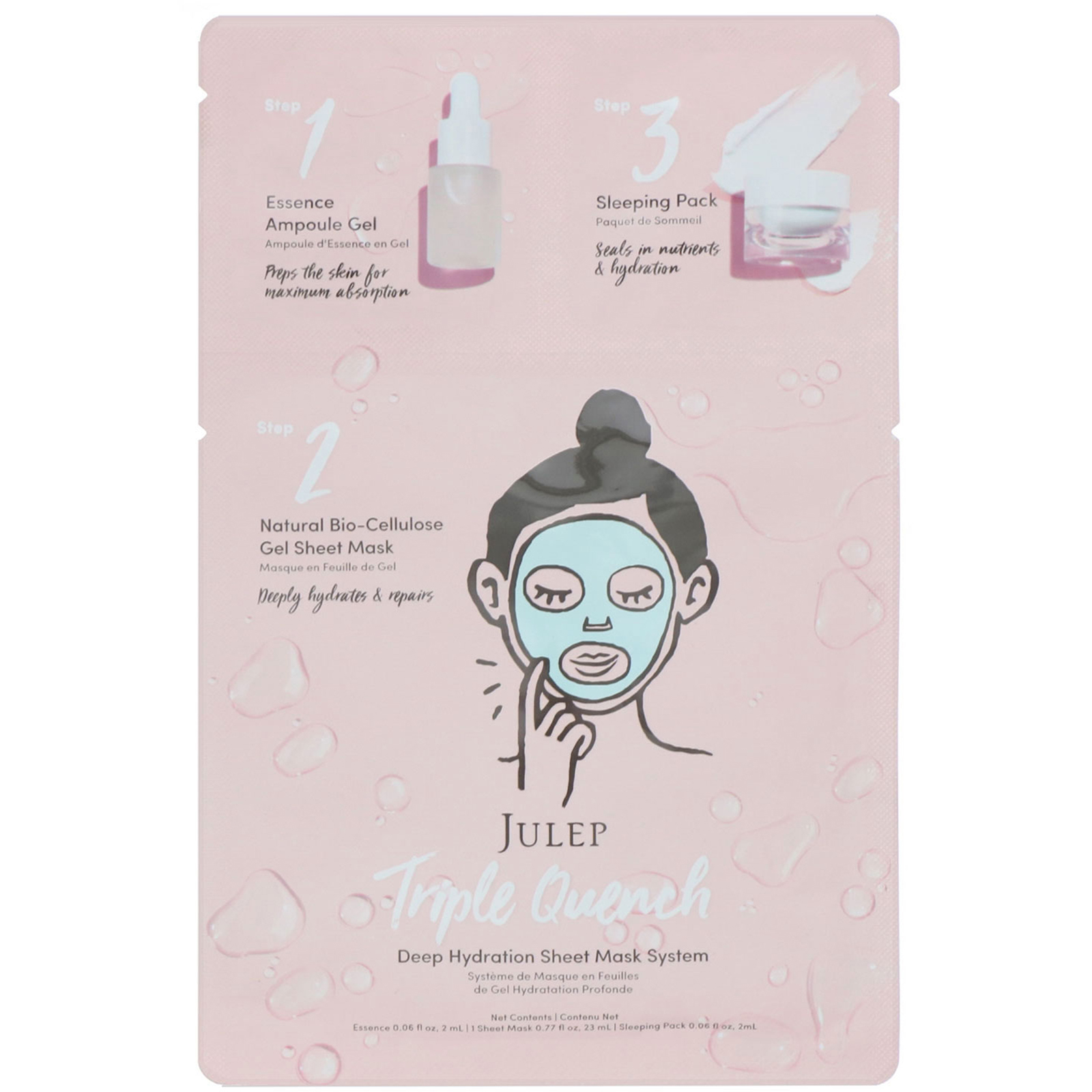 Comprar Julep, Triple Quench, Deep Hydration Sheet Mask System, 1 Set