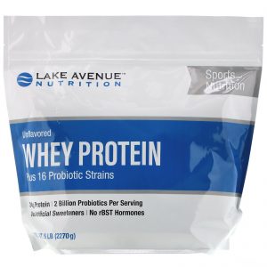 Comprar Lake Avenue Nutrition, Proteína Whey + Probióticos, Sem Sabor, 2.270 g (5 lb)