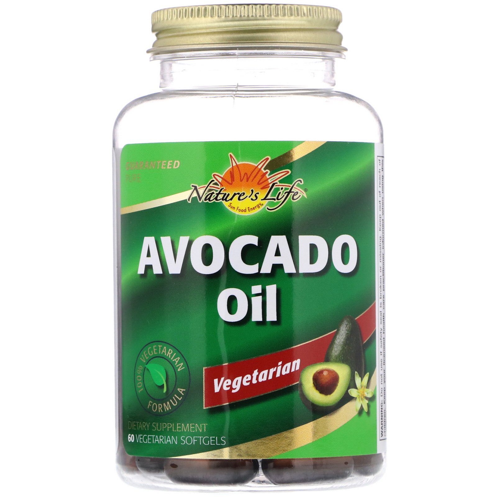 Comprar Nature's Life, Óleo de Abacate, 60 Cápsulas Vegetais Gelatinosas