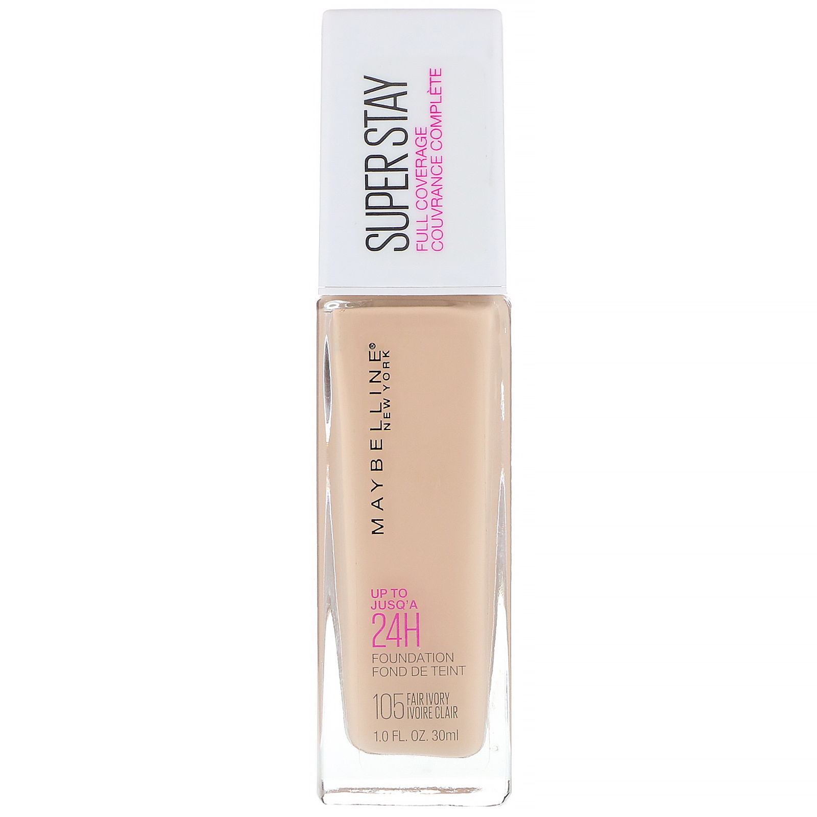 Comprar Maybelline, Super Stay, base de cobertura total, 105 Fair Ivory, 30 ml