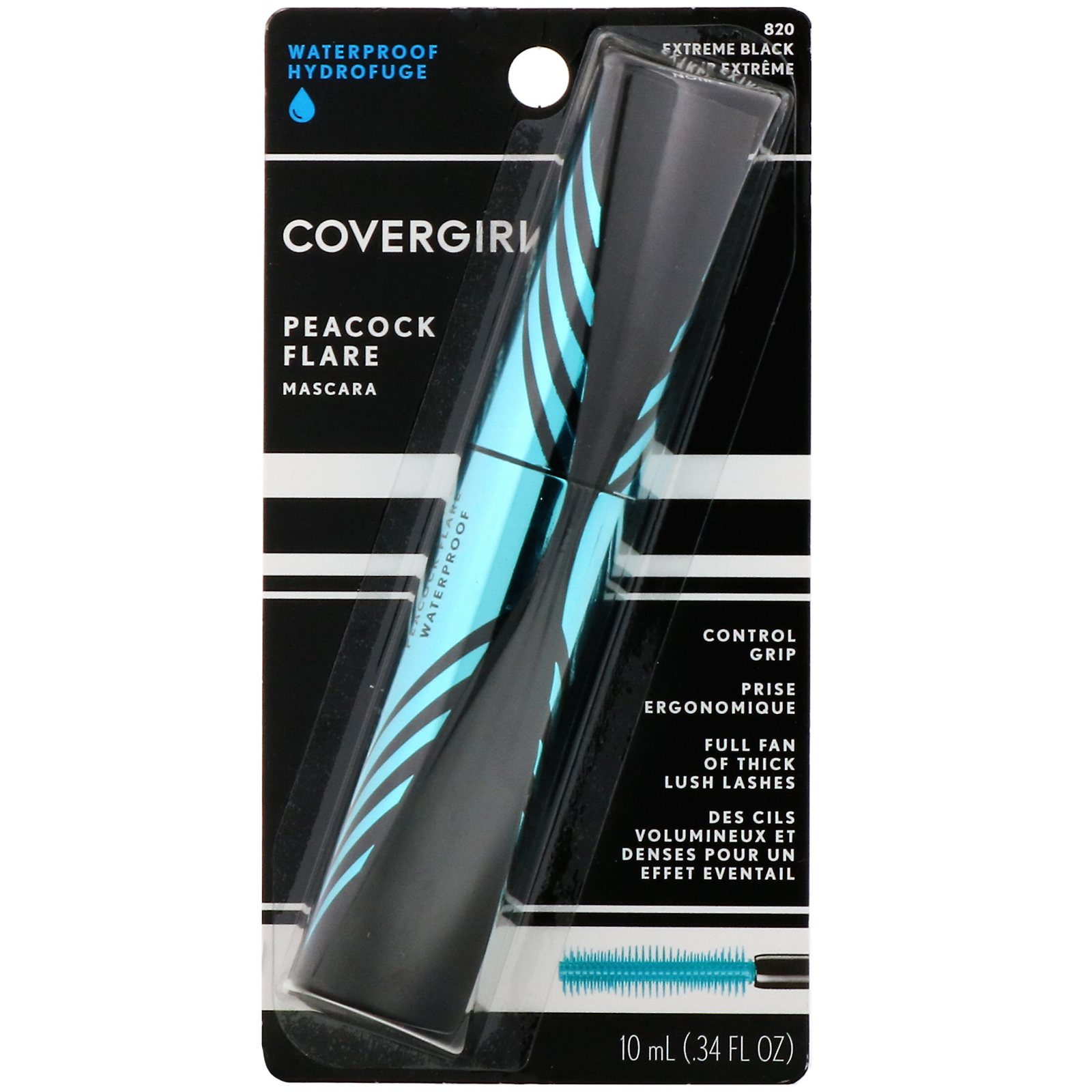 Comprar Covergirl, Peacock Flare, Rímel à prova d’água, 820 Preto extremo, 10 ml - Imagem 2