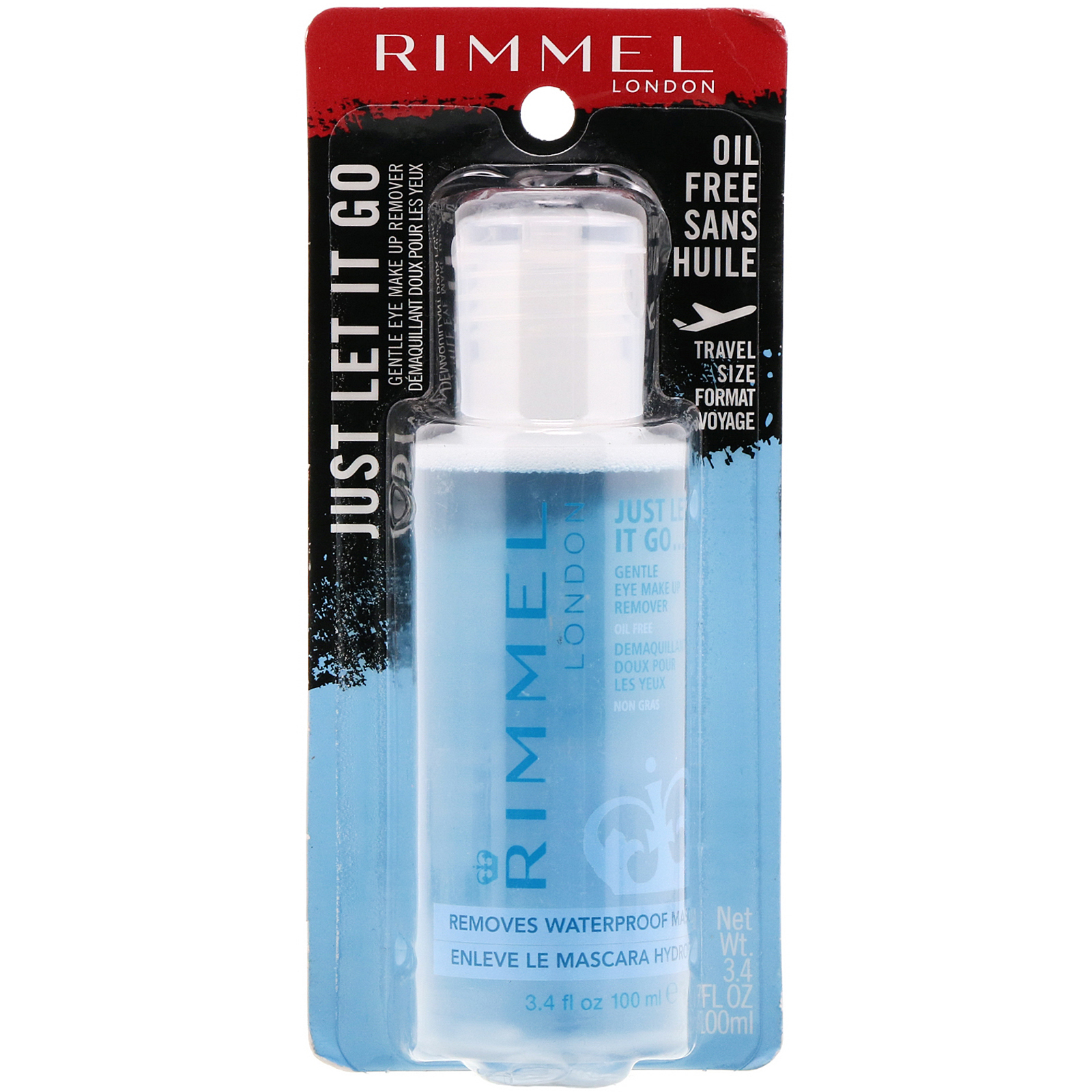 Comprar Rimmel London, Removedor de maquiagem para os olhos Just Let It Go Gentle, Oil Free, 100 ml