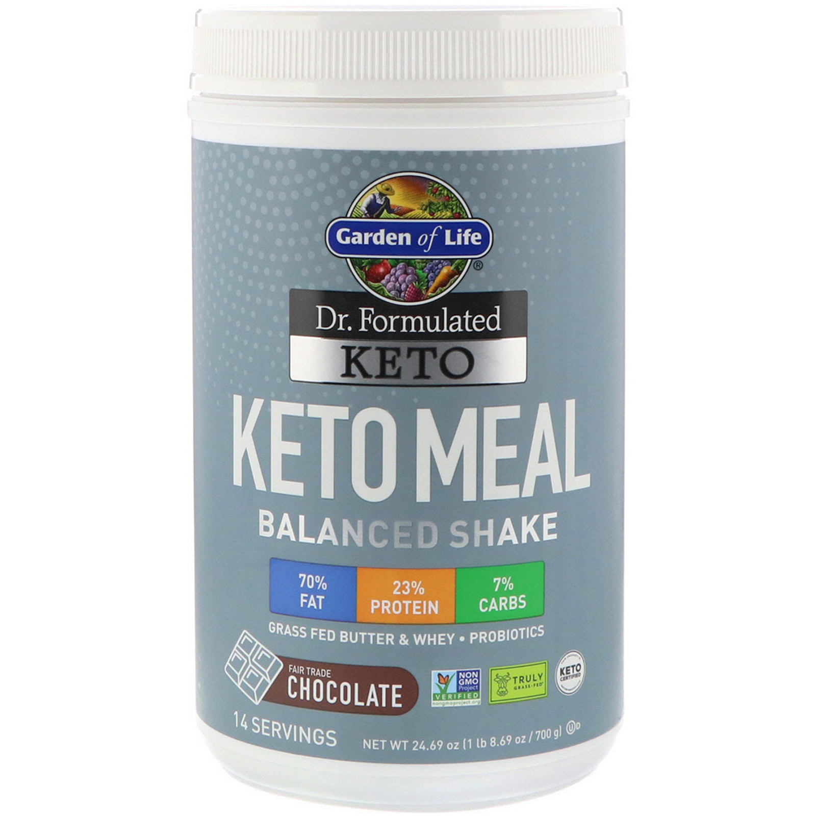 Comprar Garden of Life, Shake de Refeição Keto Dr. Formulated, Chocolate, 700 g (1,54 lb)