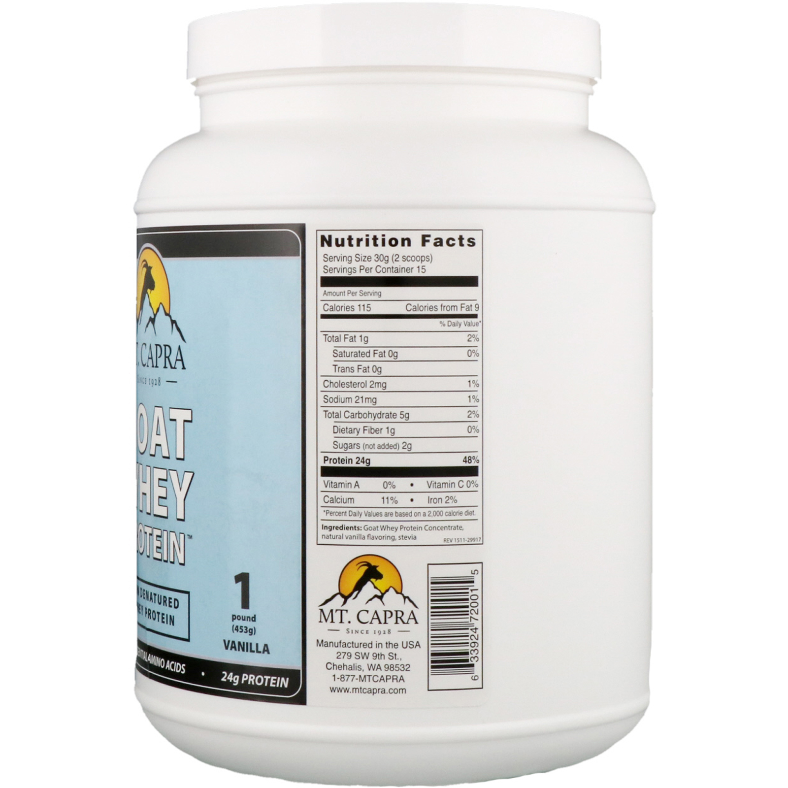 Comprar Mt. Capra, Proteína Whey de Cabra, Baunilha, 453 g - Imagem 2