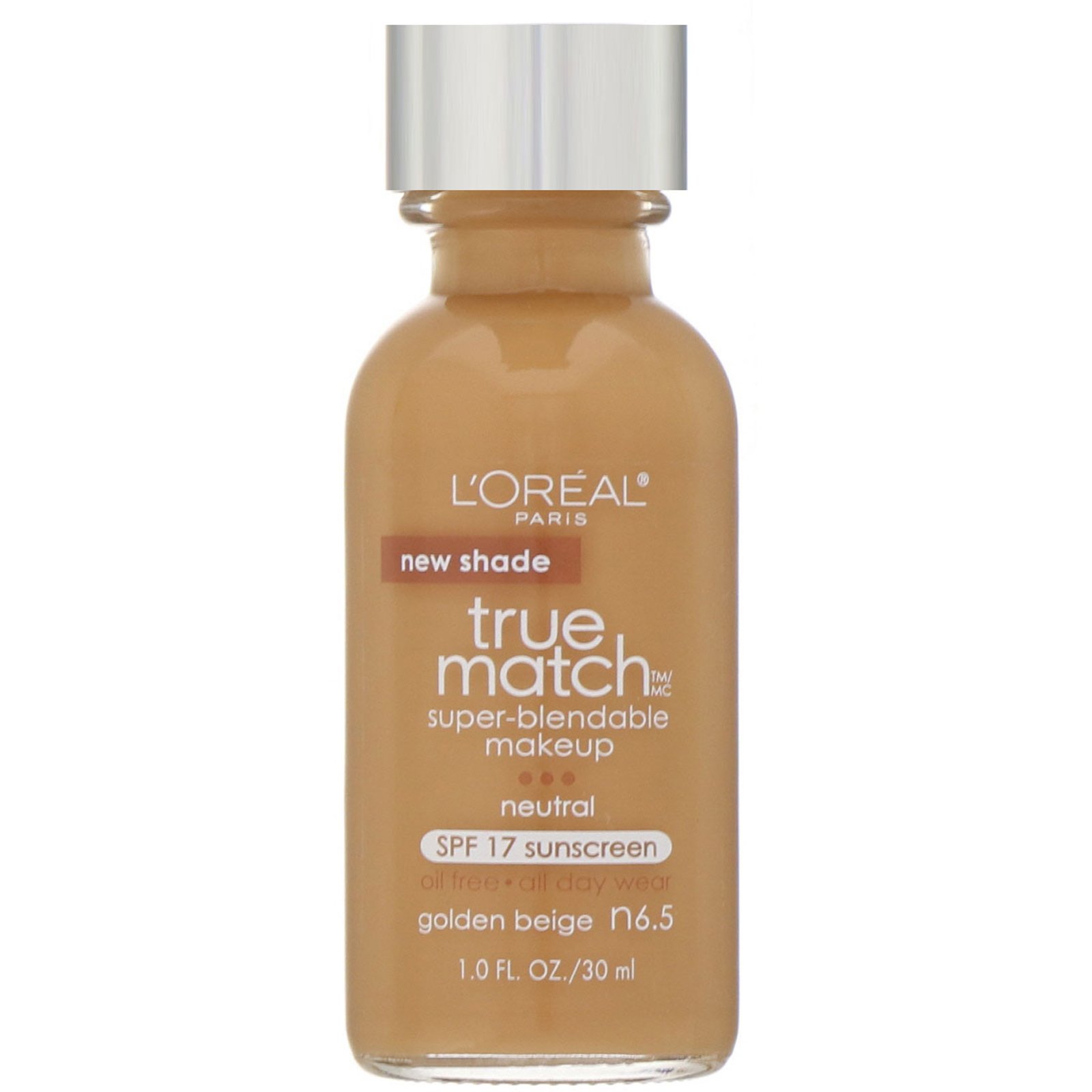Comprar L'Oreal, True Match Super-Blendable Makeup, SPF 17, N6.5 Golden Beige, 1 fl oz (30 ml)