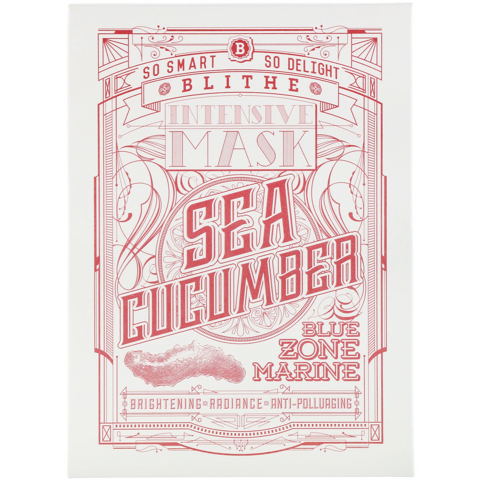 Comprar Blithe, Blue Zone Marine, Intensive Mask, Sea Cucumber, 8 Sheets, 0.88 oz (25 g) Each - Imagem 2