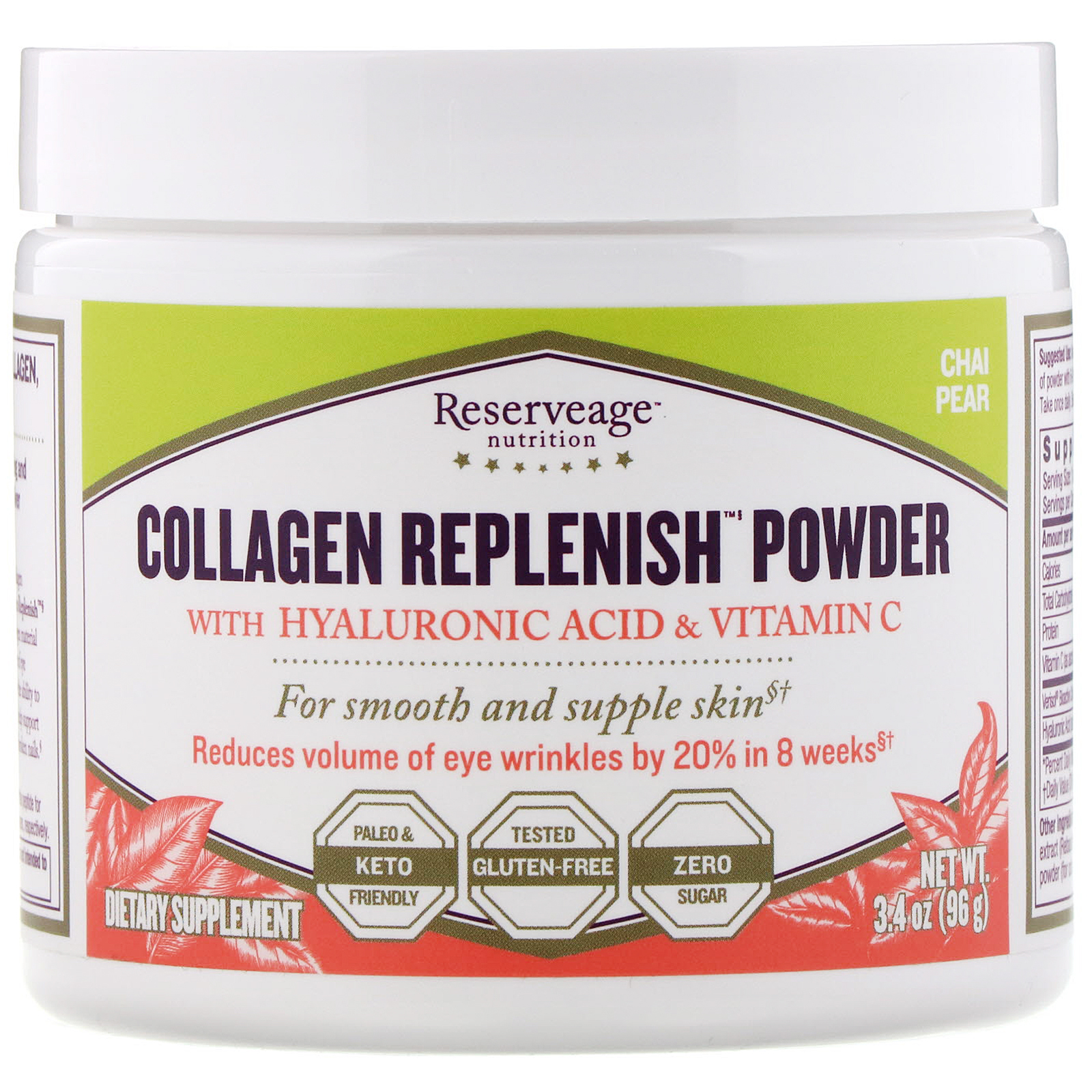 Comprar ReserveAge Nutrition, Collagen Replenish Powder, Chai Pear, 3.4 oz (96 g)