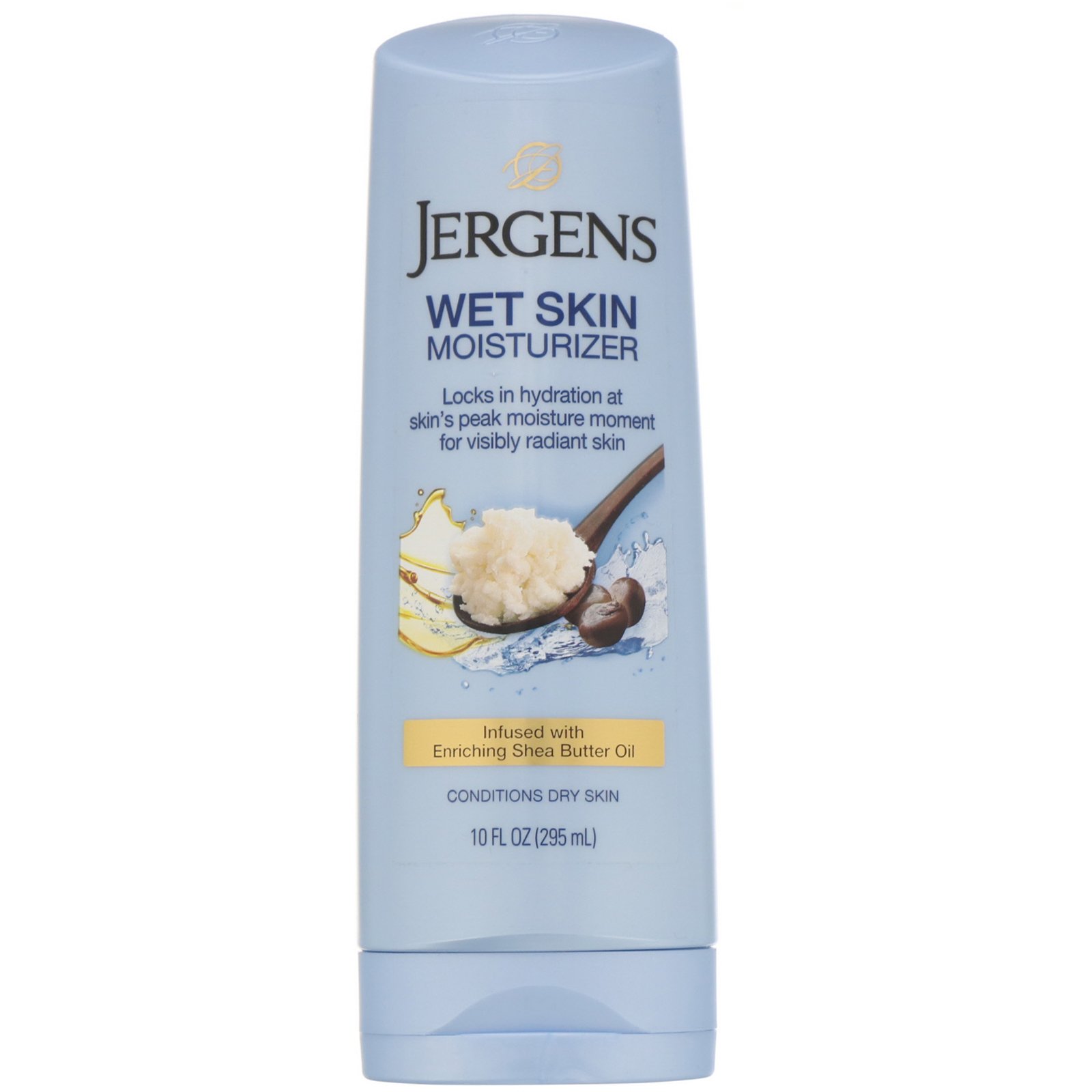 Comprar Jergens, Hidratante para pele molhada, Óleo de manteiga de karité, 10 fl oz (295 ml)
