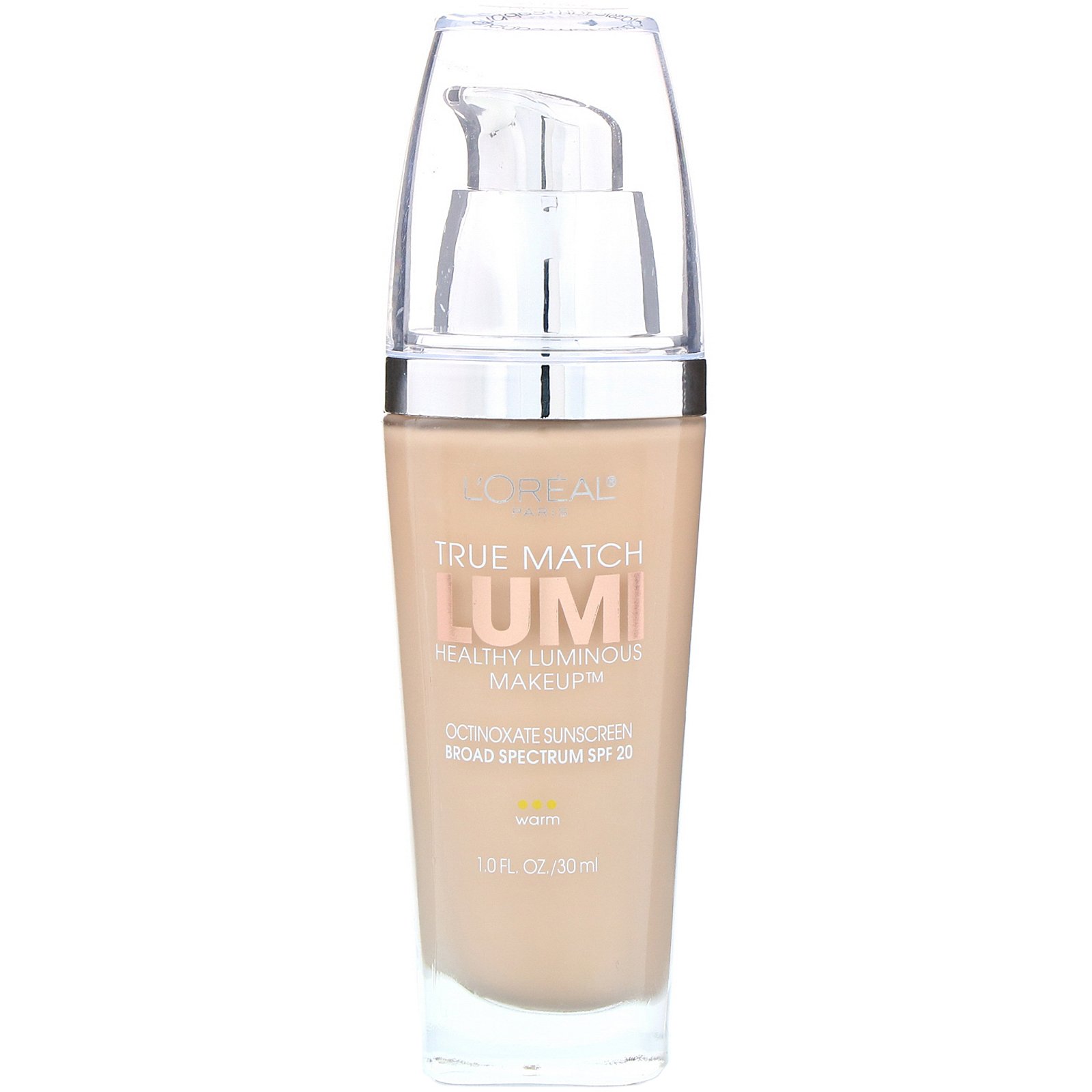 Comprar L'Oreal, Maquiagem True Match Healthy Luminous, FPS 20, Porcelain/Light Ivory W1-2, 30 ml