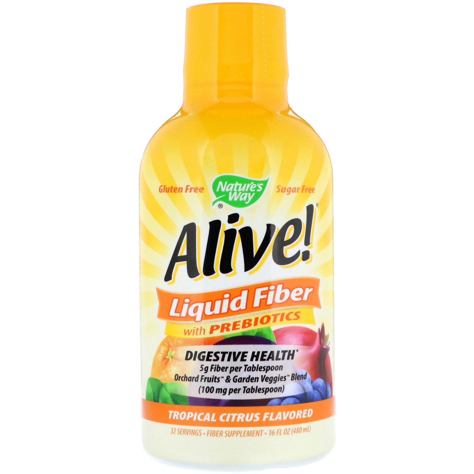 Comprar Nature's Way, Alive!, Liquid Fiber with Prebiotics, Tropical Citrus Flavored, 16 fl oz (480 ml)