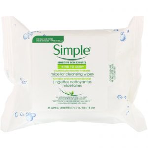 Comprar Simple Skincare, Toalhetes de limpeza micelar, 25 toalhetes