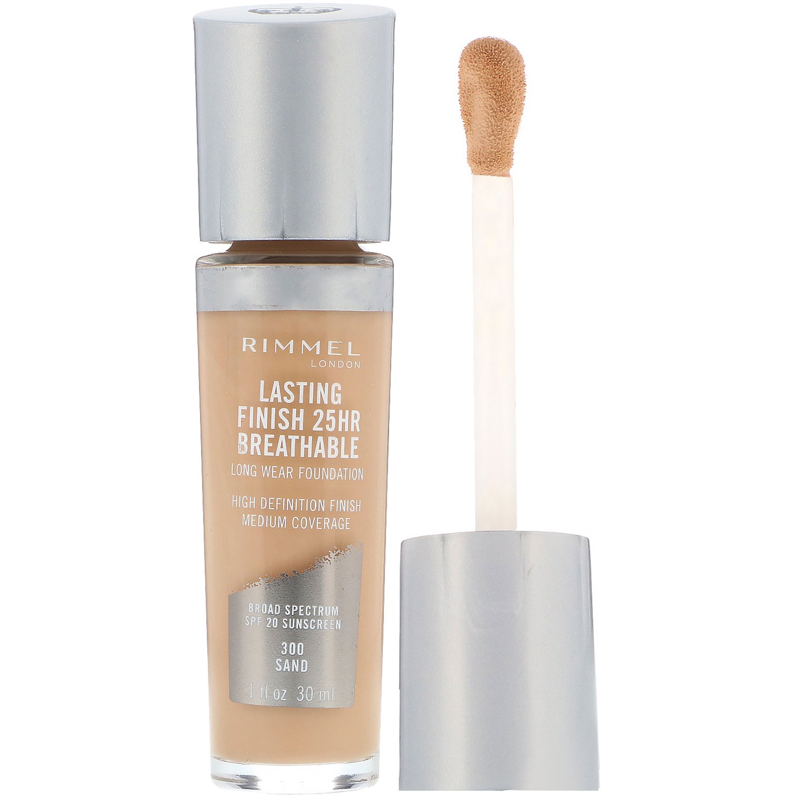 Comprar Rimmel London, Base de uso prolongado respirável Lasting Finish 25H, 300 Sand, 30 ml