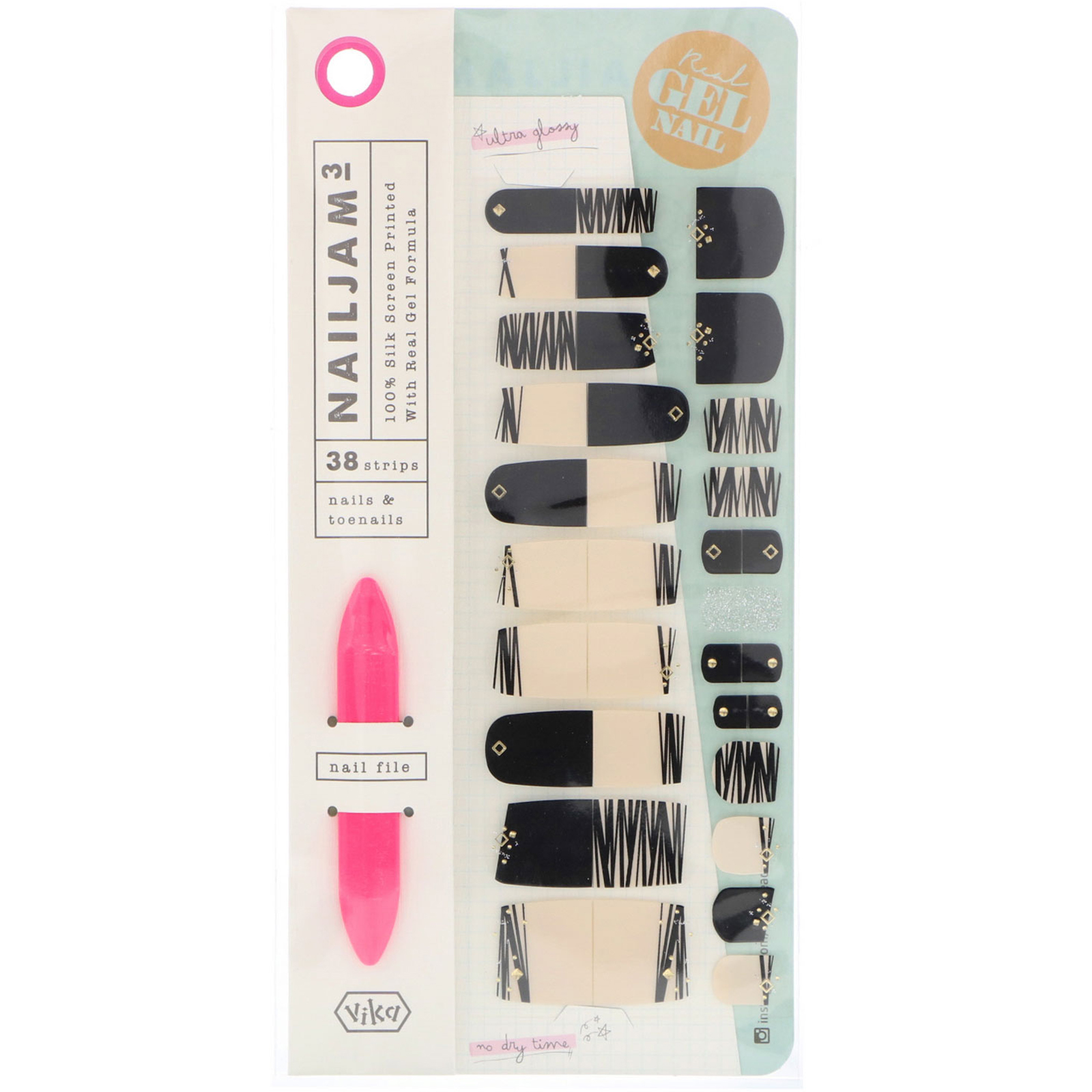 Comprar Vika Nailjam, Adesivos para as Unhas das Mãos e dos Pés, Noites Alucinantes, 38 Adesivos