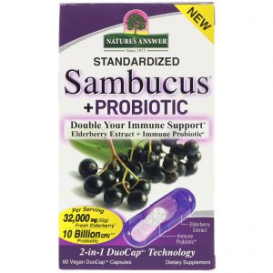 Comprar Nature's Answer, Sambucus + ProBiotic, 60 Vegan DuoCap Capsules