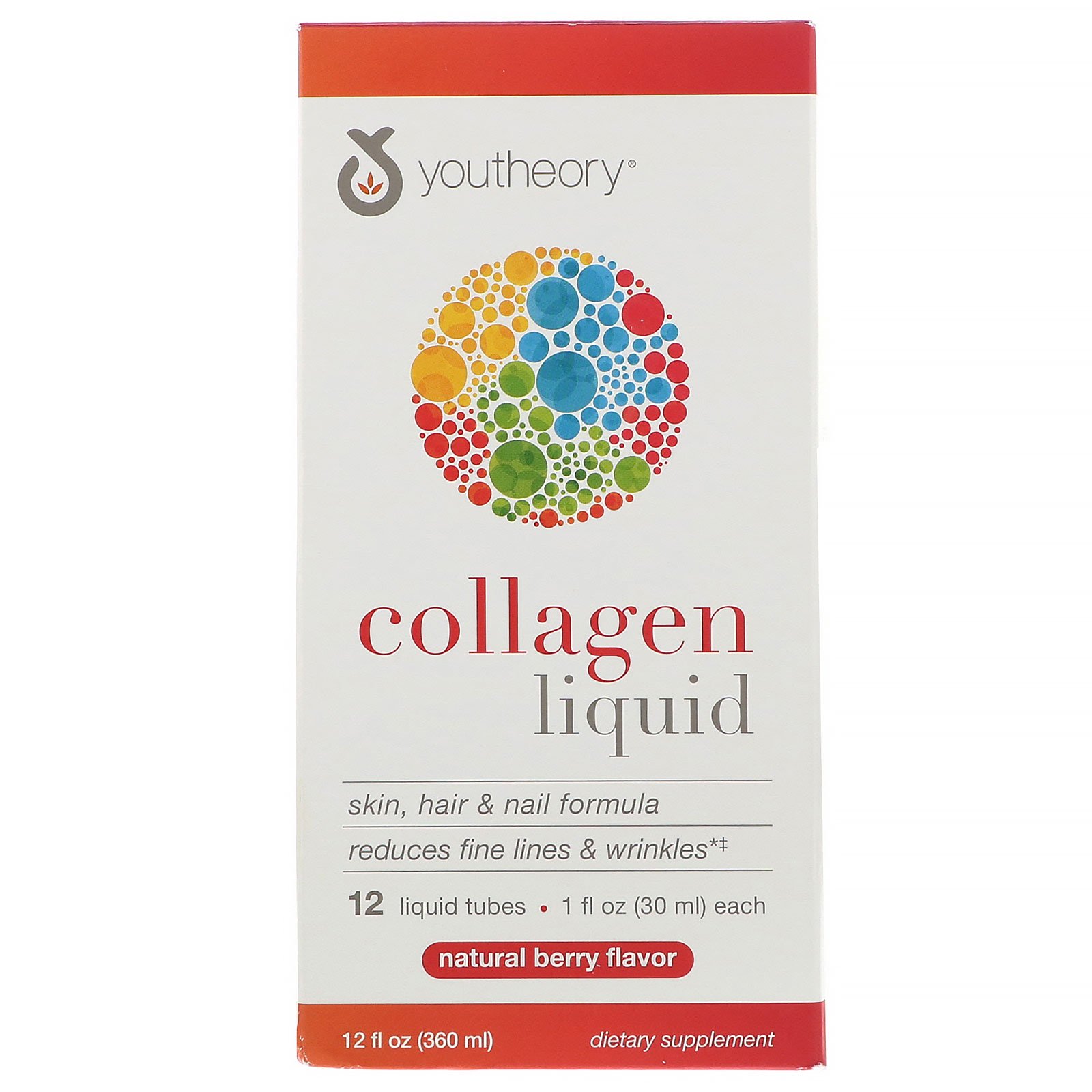 Comprar Youtheory, Liquid Collagen, Natural Berry, 12 Liquid Tubes, 1 fl oz (30 ml) Each