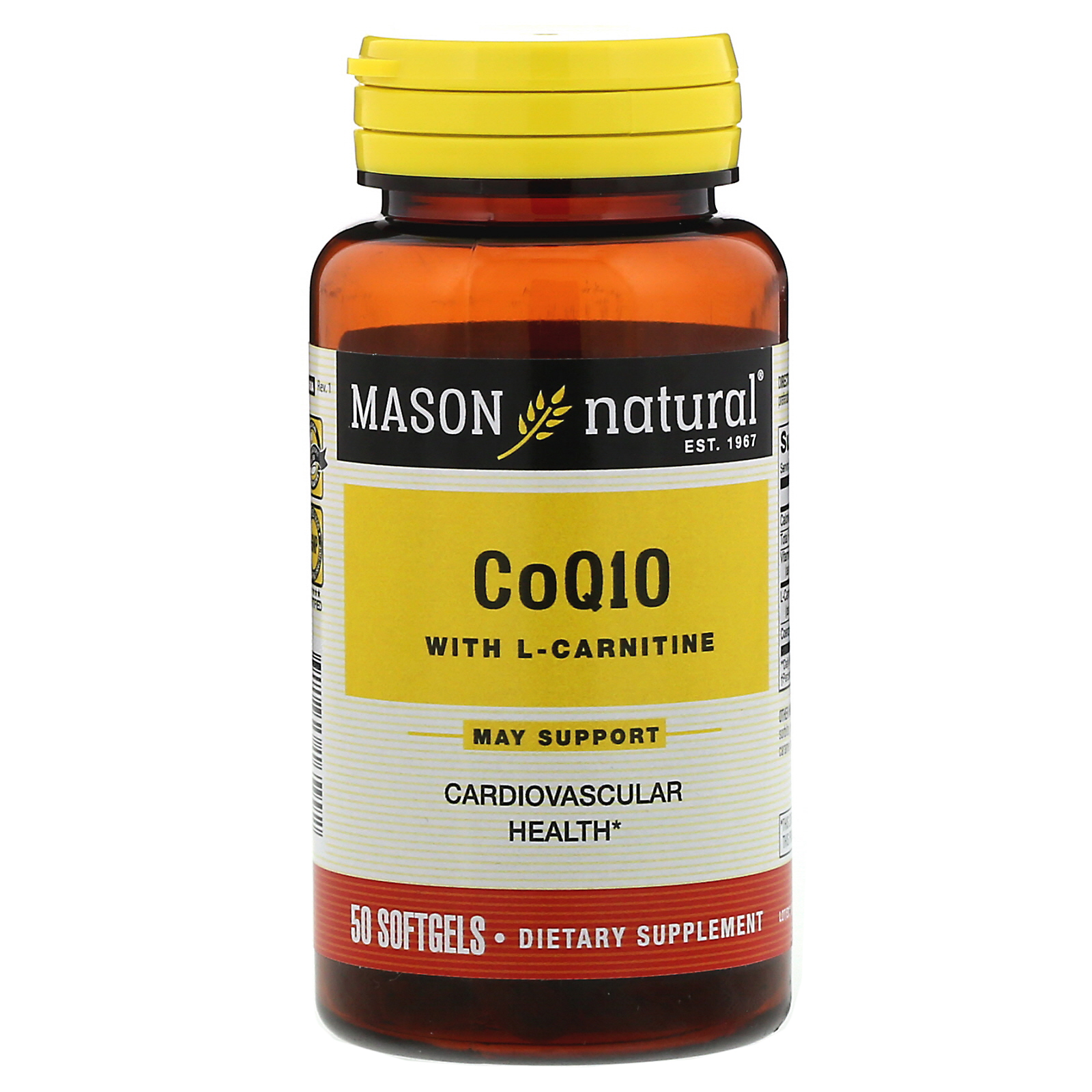Comprar Mason Natural, CoQ10 com L-Carnitina, 60 Cápsulas Gelatinosas