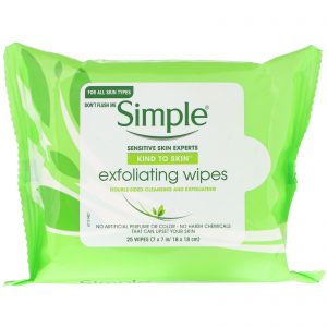 Comprar Simple Skincare, Toalhetes esfoliantes, 25 toalhetes
