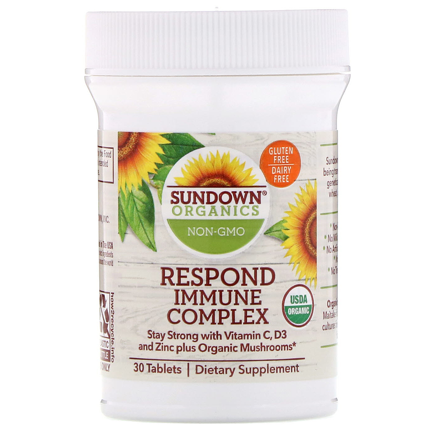 Comprar Sundown Organics, Respond Complexo Imunológico, 30 Comprimidos - Imagem 3