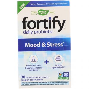 Comprar Nature's Way, Fortify, Probiótico Diário, Disposição e Estresse, 30 Cápsulas de Liberação Retardada