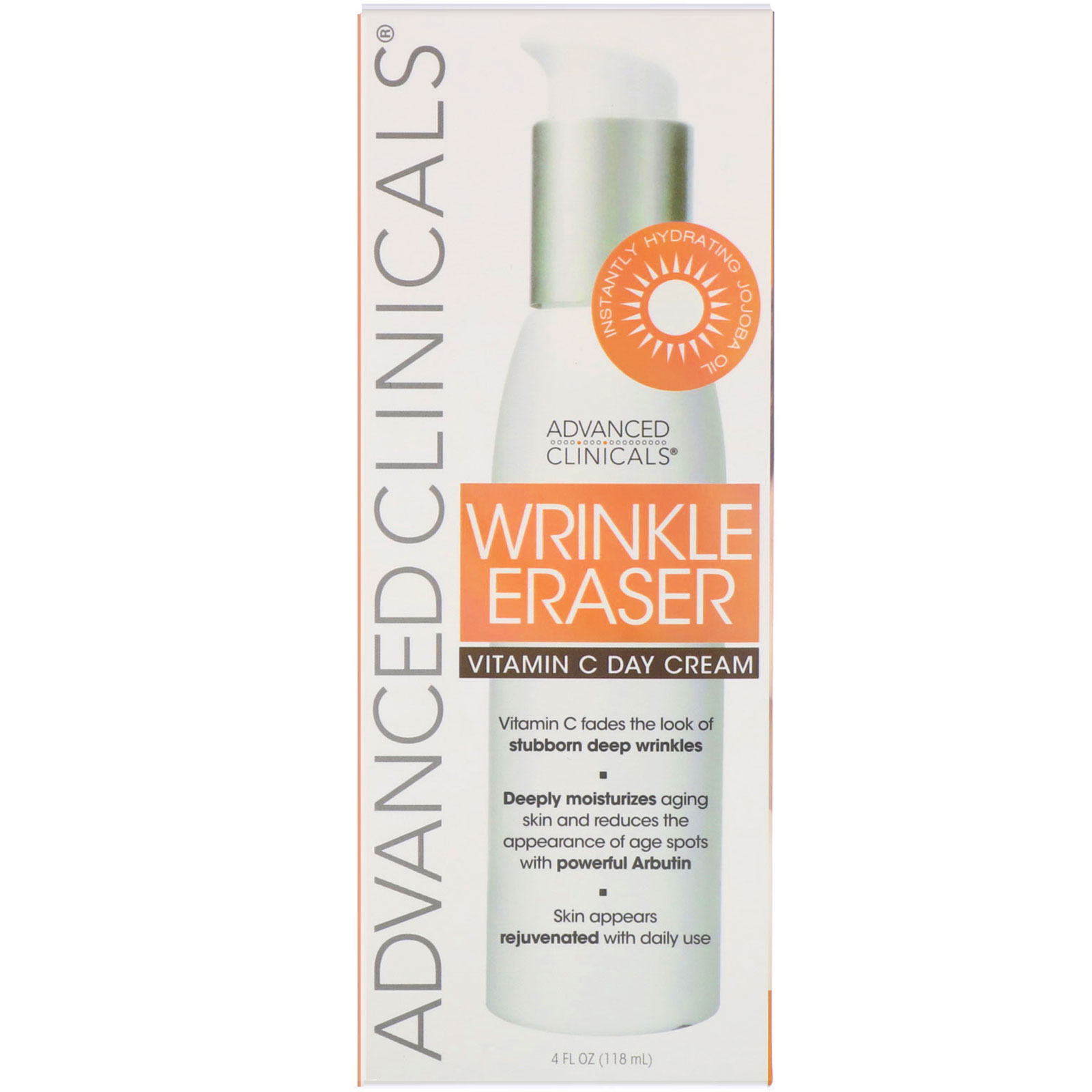 Comprar Advanced Clinicals, Wrinkle Eraser, Vitamin C Day Cream, 4 fl oz (118 ml) - Imagem 2